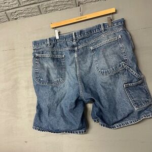St Johns Bay Mens Denim Carpenter Shorts Size 42 Blue Vintage Workwear